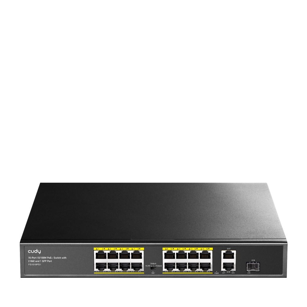 Cudy FS1018PS1 network switch Fast Ethernet (10/100) Power over Ethernet (PoE) Grey-0
