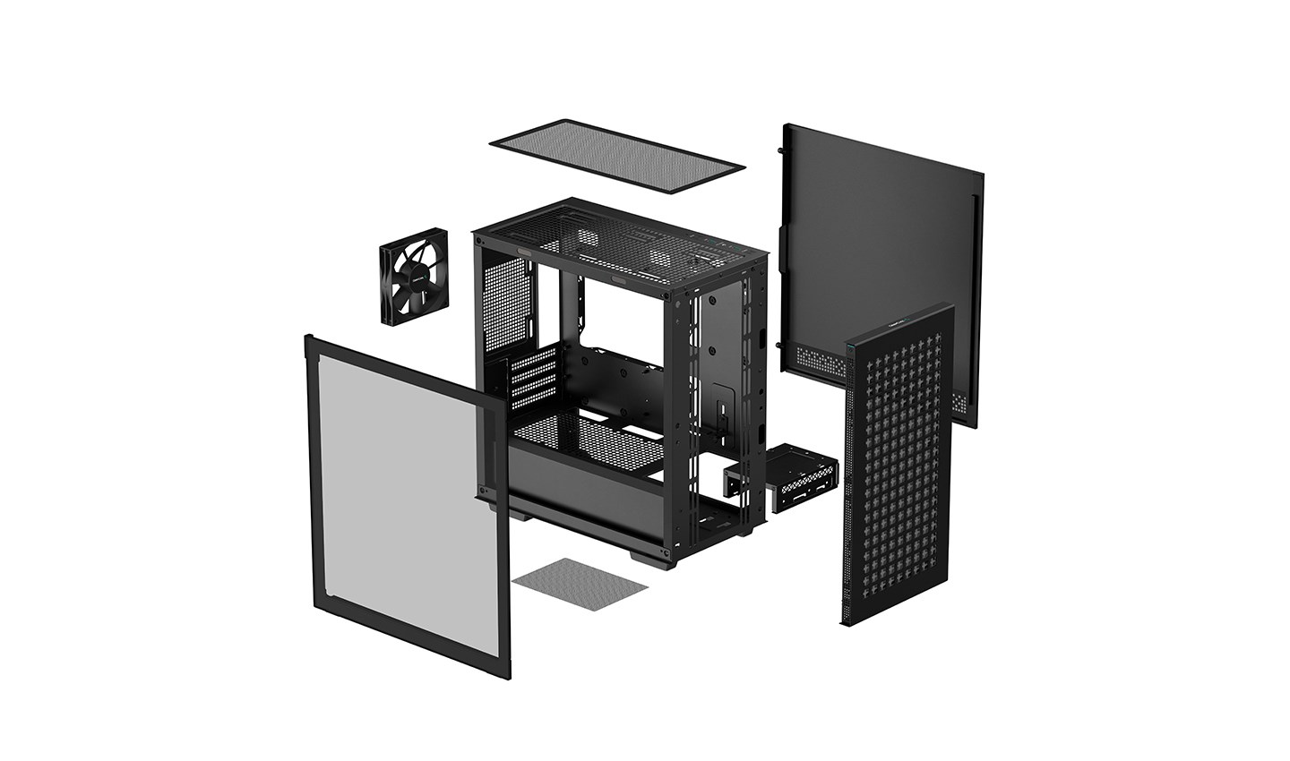 Kućište DEEPCOOL CH370 crna (Mini Tower, Tempered glass, 2x 3.5" i 3x 2.5" bay)-8