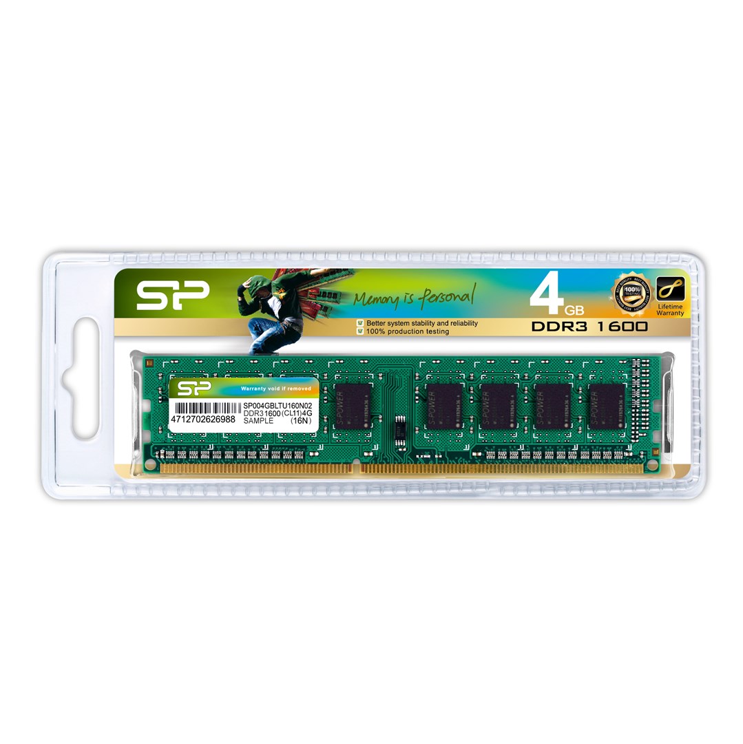 RAM memorija SILICON POWER SP004GBLTU160N02 DDR3 UDIMM (1600 MHz CL11 1,5V 4 GB)-1