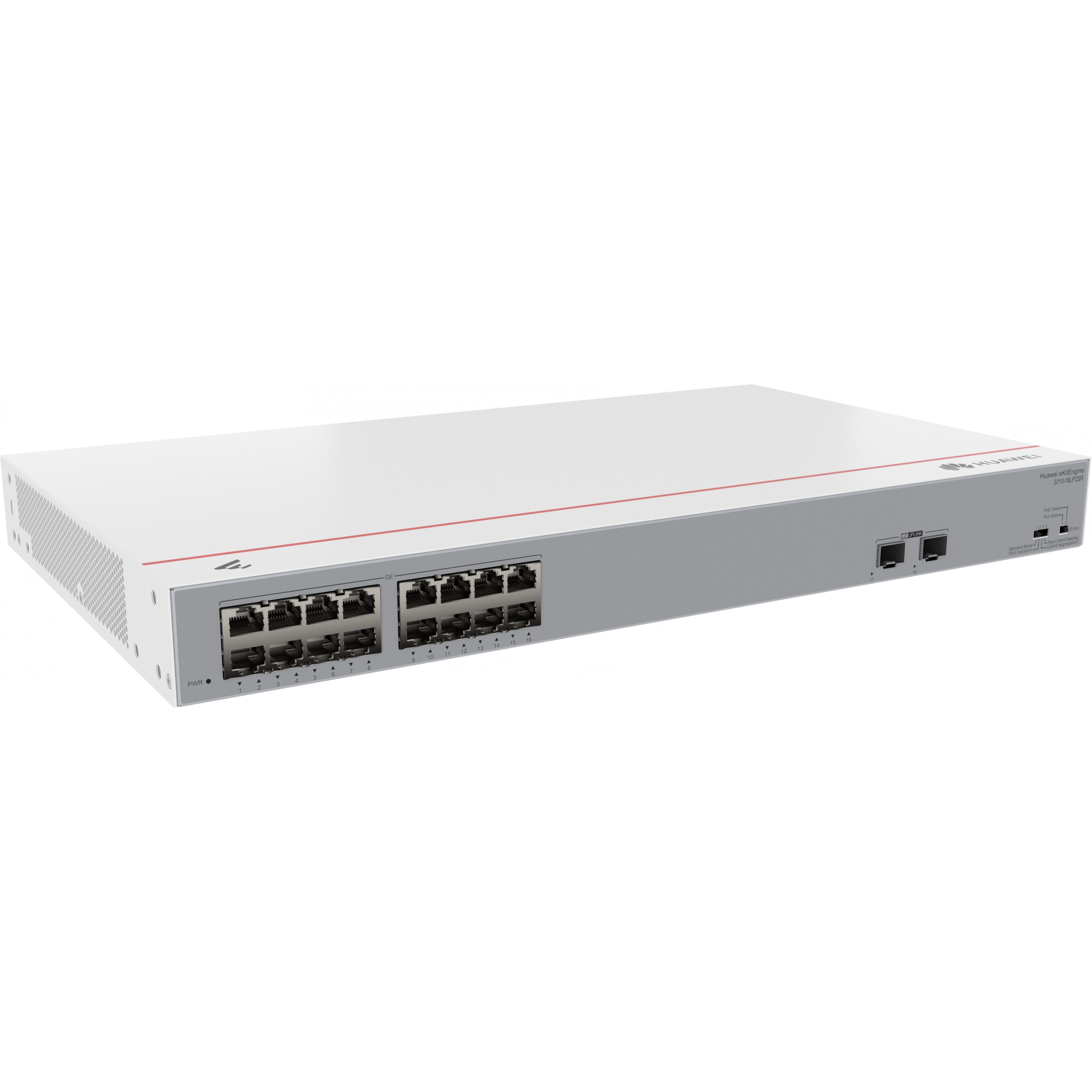 Switch HUAWEI S110-16LP2SR (16x GE PoE+, 2x SFP, 124W, AC)-2