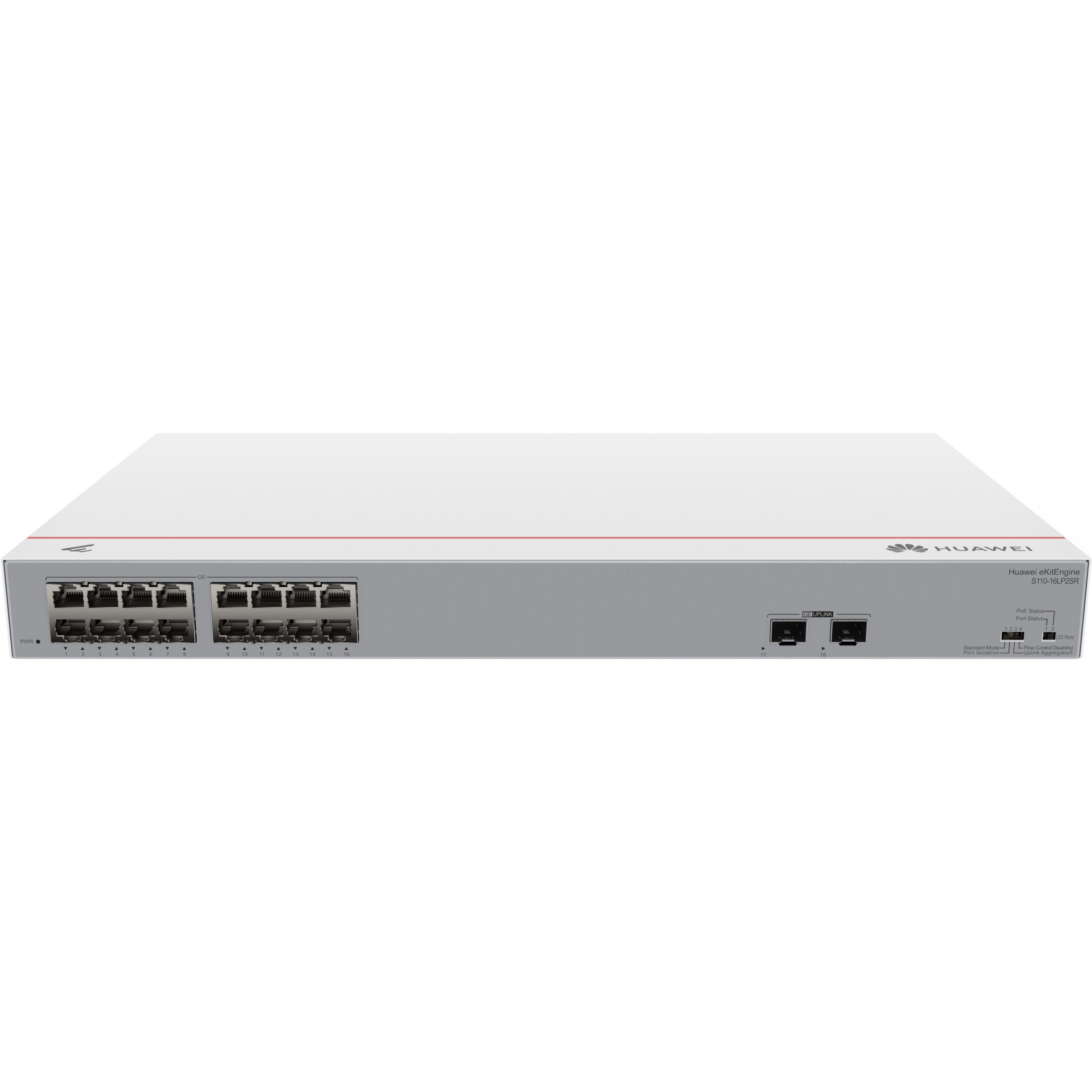 Switch HUAWEI S110-16LP2SR (16x GE PoE+, 2x SFP, 124W, AC)-4