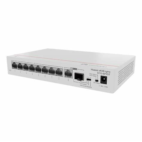 Switch HUAWEI eKit S110 Series S110-8P2ST (Unmanaged L2 Gigabit Ethernet, PoE, Siva)