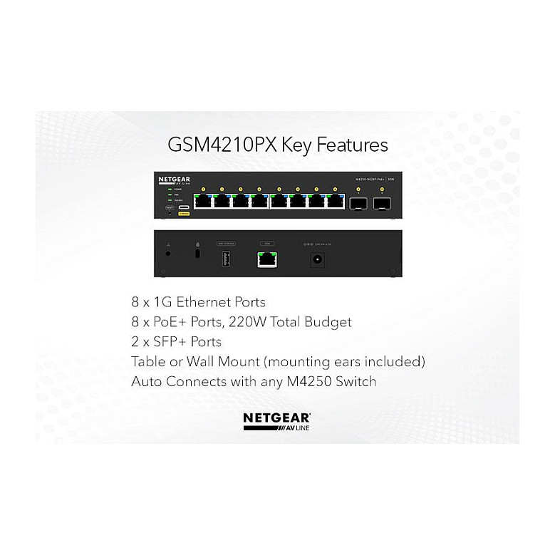 Prekidač NETGEAR 8x1G PoE+ 220W and 2xSFP+ (220W, 8x1G, 2xSFP+)-13