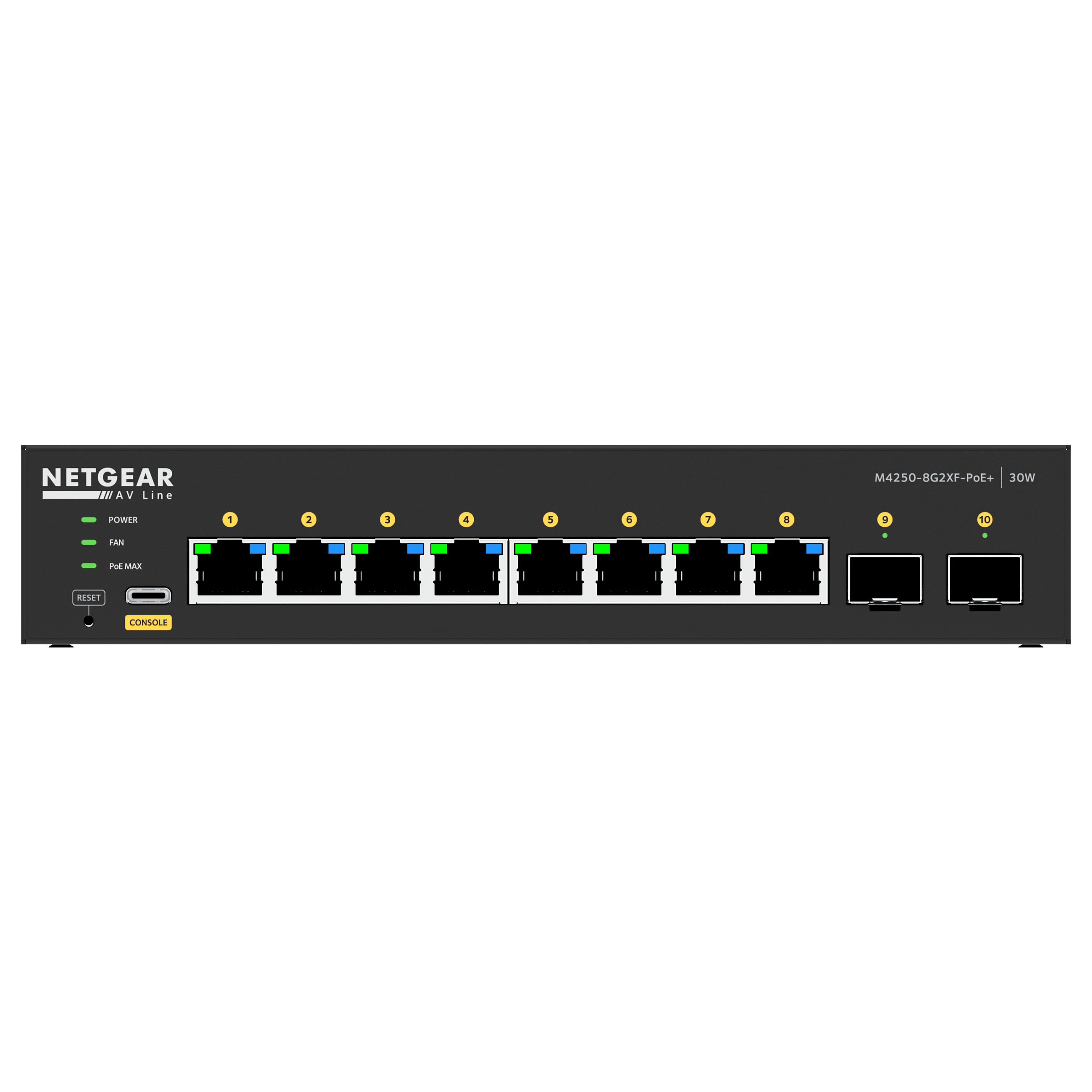 Prekidač NETGEAR 8x1G PoE+ 220W and 2xSFP+ (220W, 8x1G, 2xSFP+)-8