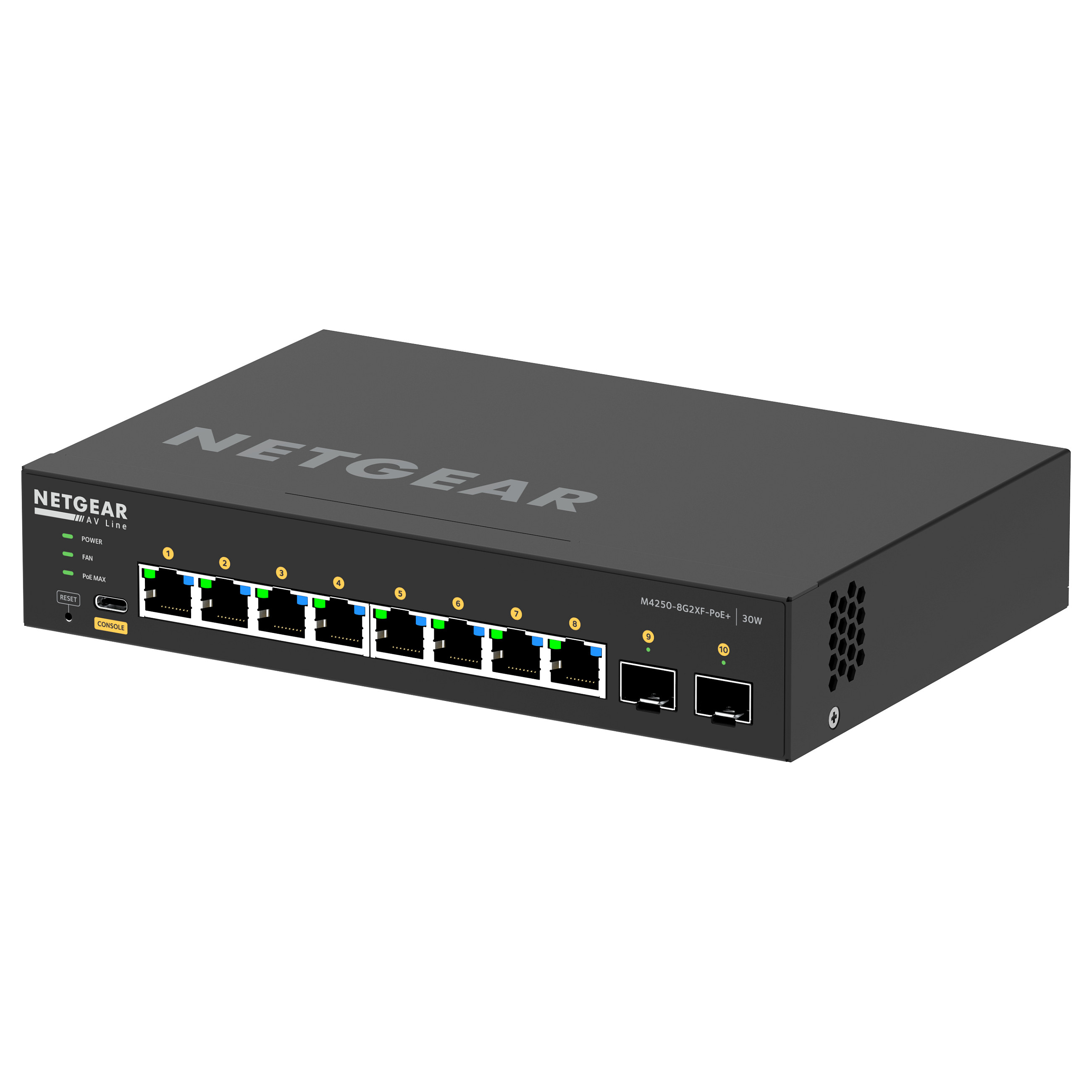 Prekidač NETGEAR 8x1G PoE+ 220W and 2xSFP+ (220W, 8x1G, 2xSFP+)-10