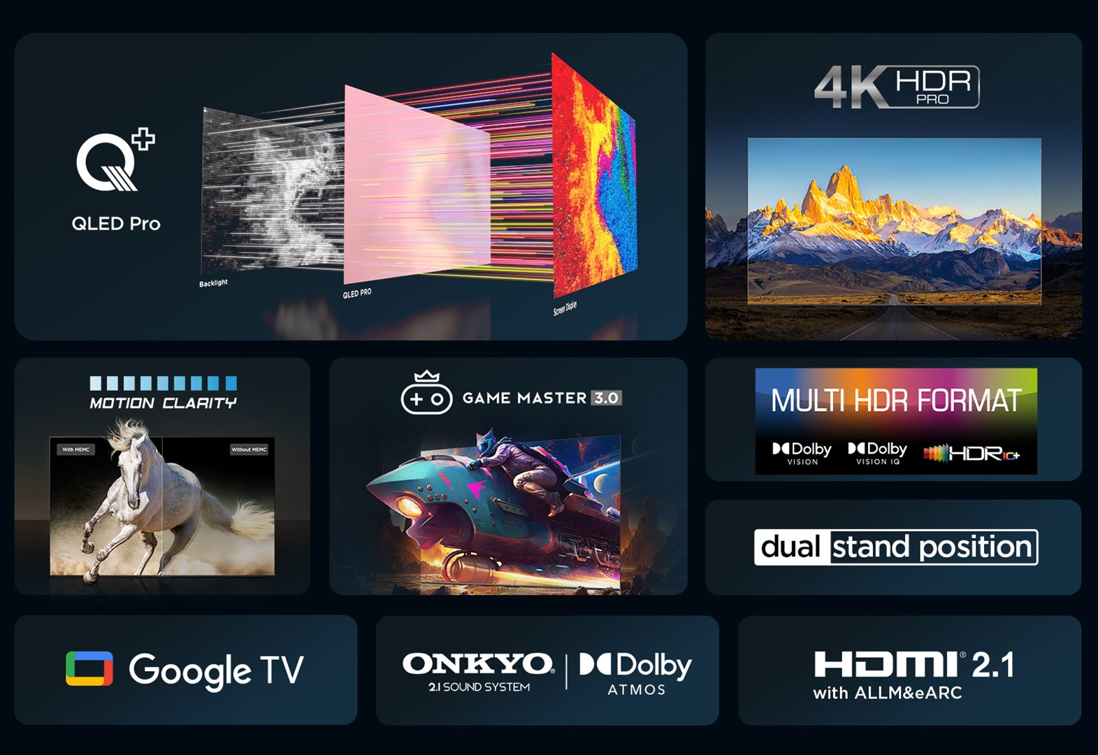 TV TCL QLED C65 Series 85C655 Google TV (215 cm, 4K Ultra HD, PPI 3200, HDR10+, Dolby Vision, Dolby Atmos, Smart TV, DVB-T2/C/S2)-6