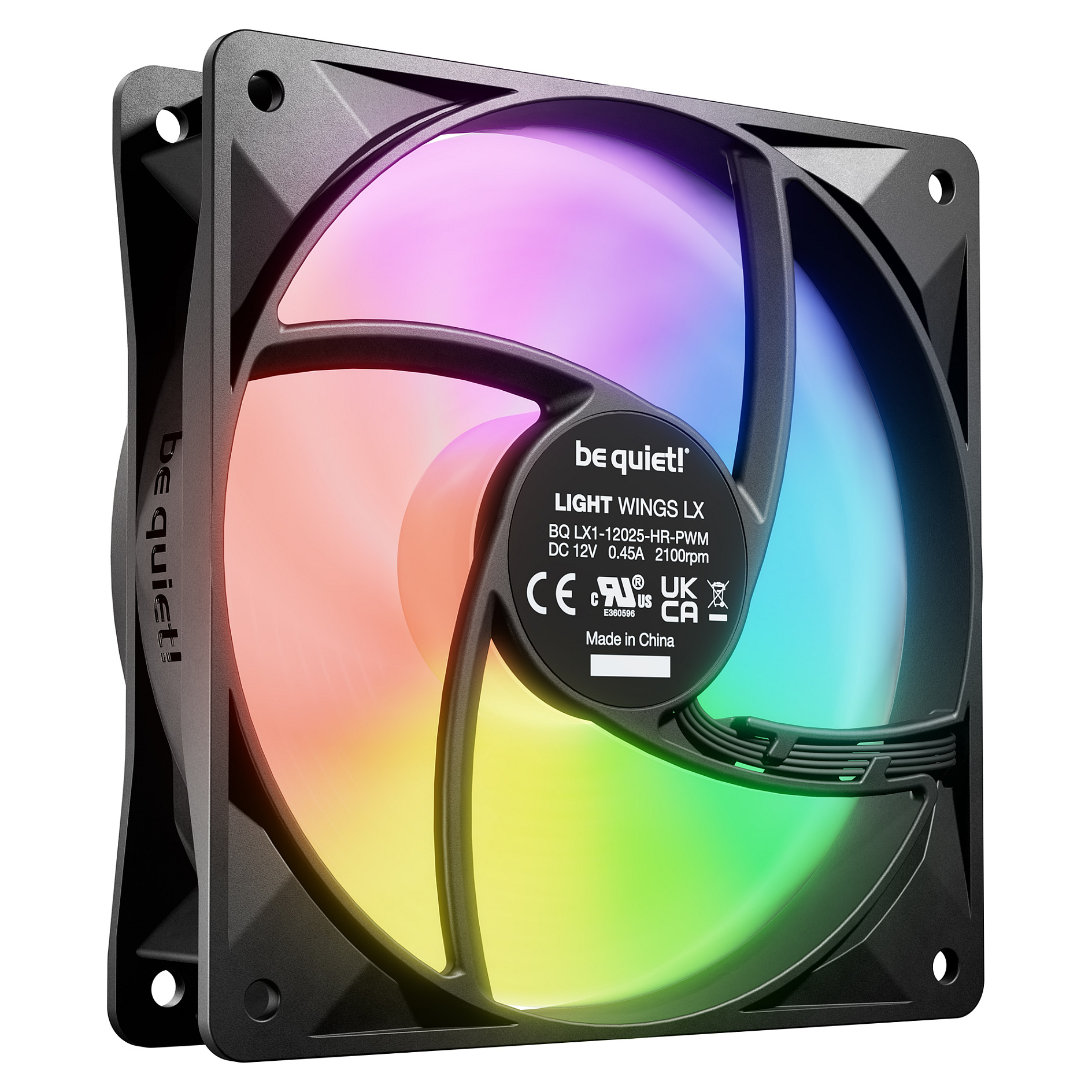 Ventilatori za računalno kućište BE QUIET! LIGHT WINGS LX 120mm PWM High Speed 3-Pack Black (3 komada, 2100 RPM, 61.8 cfm, 30.9 dB, 4-pin)-1