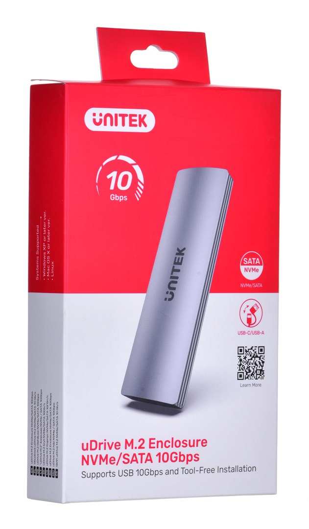 Kućište za SSD UNITEK (USB 3.2 Gen2 Type-C, M.2 NVME/SATA SSD)-6