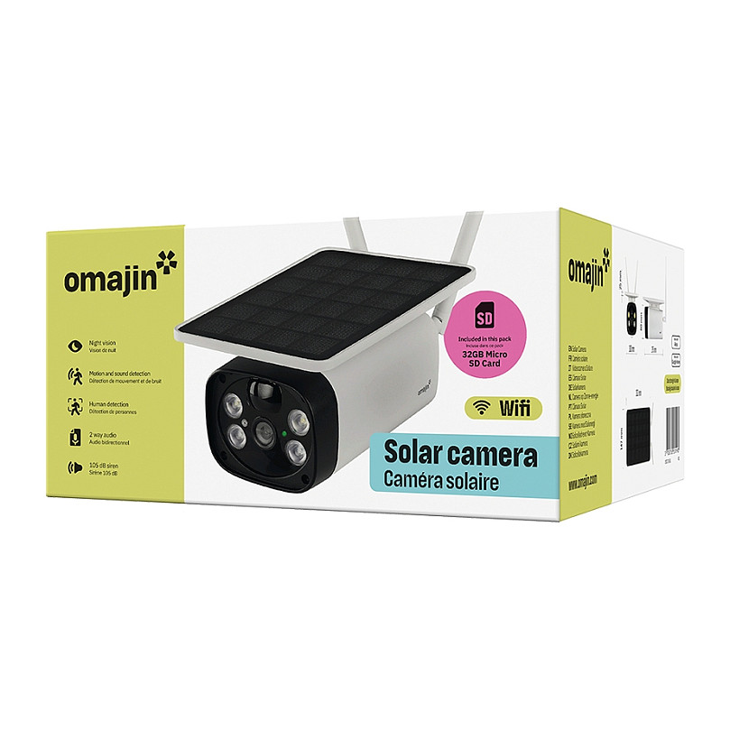 Solarna nadzorna kamera OMAJIN OSC-01-EU (Full HD, Wi-Fi, IP55, 8800 mAh baterija, noćno snimanje)-2