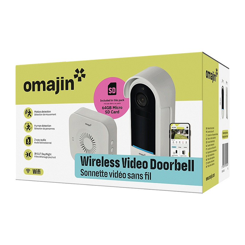 Pametno video zvono OMAJIN OVD-01-EU (2K kamera, IP65, 6700 mAh baterija, 64GB kartica)-2
