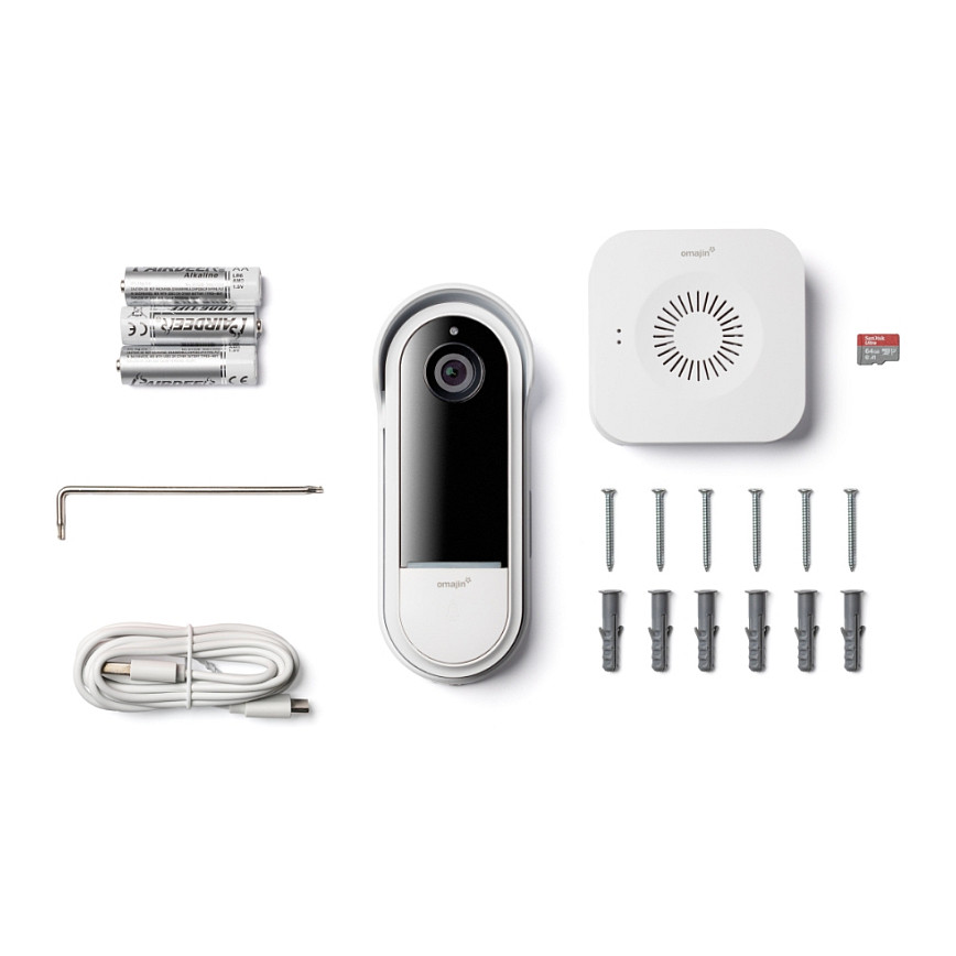 Pametno video zvono OMAJIN OVD-01-EU (2K kamera, IP65, 6700 mAh baterija, 64GB kartica)-3