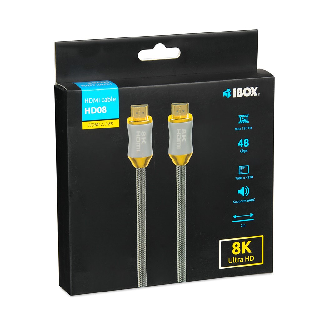 HDMI cable I-BOX HD08 HDMI 2.1 8K, 2M-4
