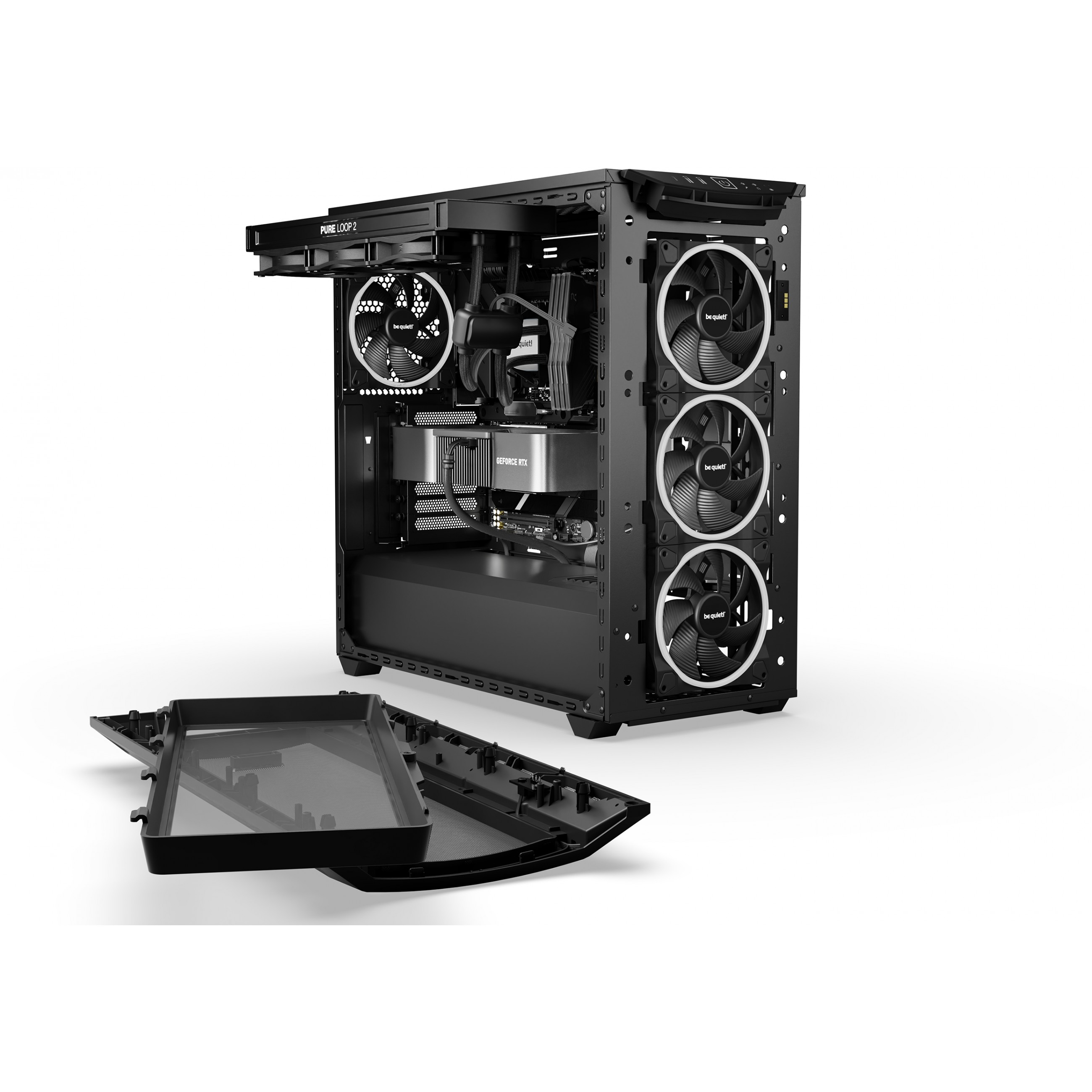Kućište za računalo BE QUIET! Shadow Base 800 FX Black Midi Tower (USB 3.2 Gen 2, podrška za HDD 2.5" i 3.5", težina 12.3 kg, dimenzije 247x550x522 mm, podrška za ATX, micro ATX, Mini-ITX, EATX matične ploče)-8