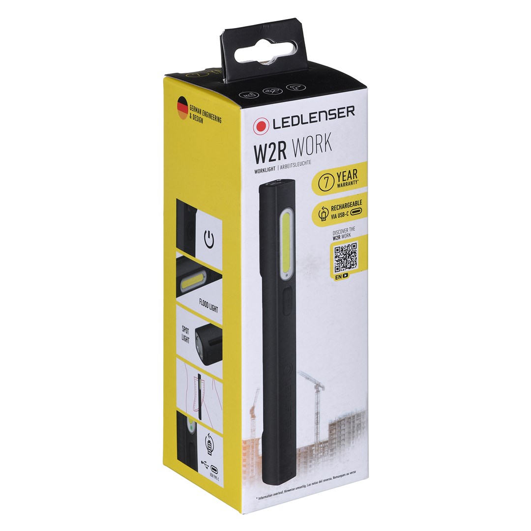 Radna svjetiljka LEDLENSER W2R Work (220 lm, USB-C punjiva Li-ion baterija, IP54)-6