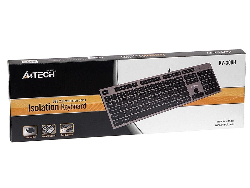 Tipkovnica A4TECH KV-300H (USB, QWERTY, crna, siva) – internacionalna non HR tipkovnica-5