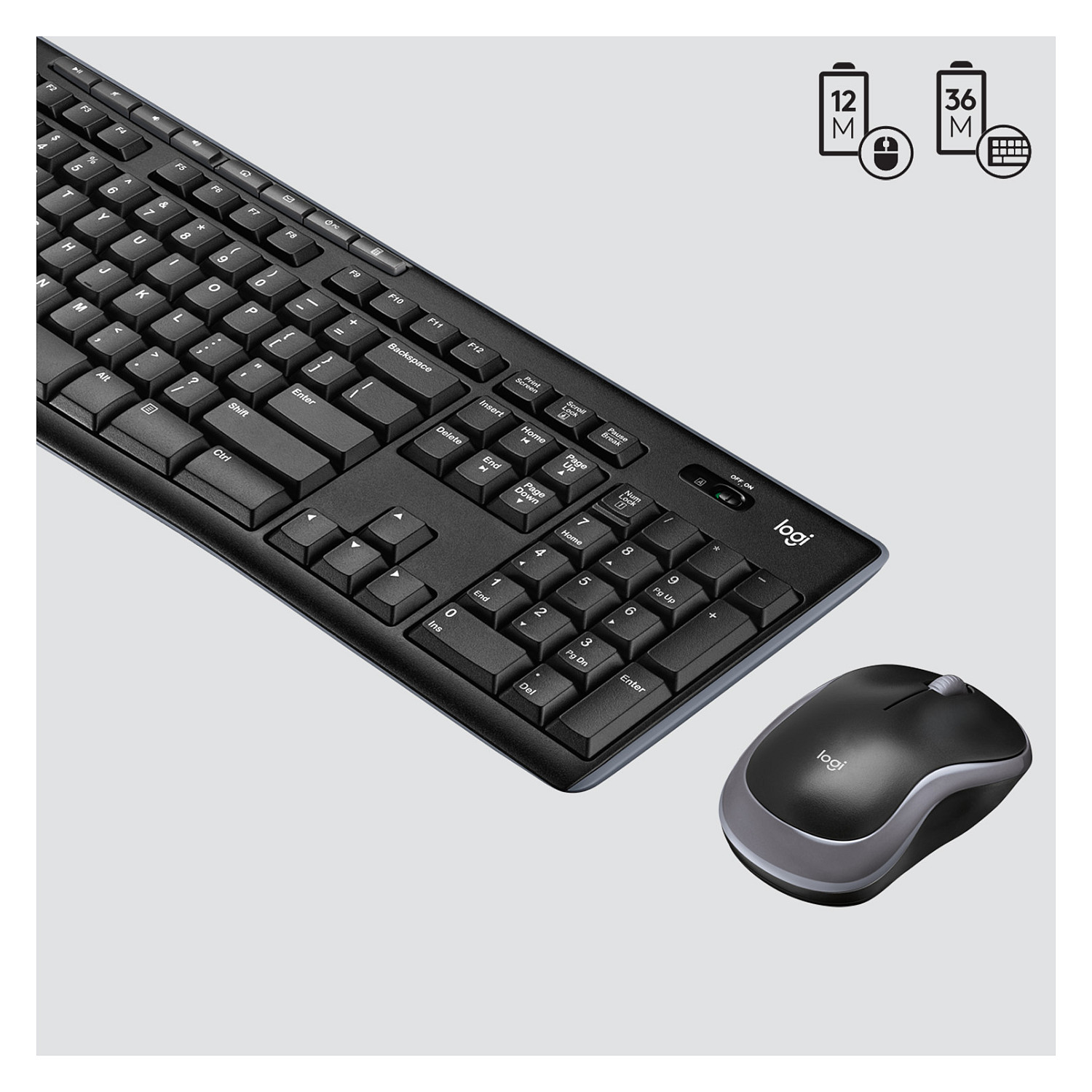 Logitech Wireless Combo MK270 keyboard Mouse included RF Wireless QWERTY US International Black, Silver – internacionalna non HR tipkovnica-8