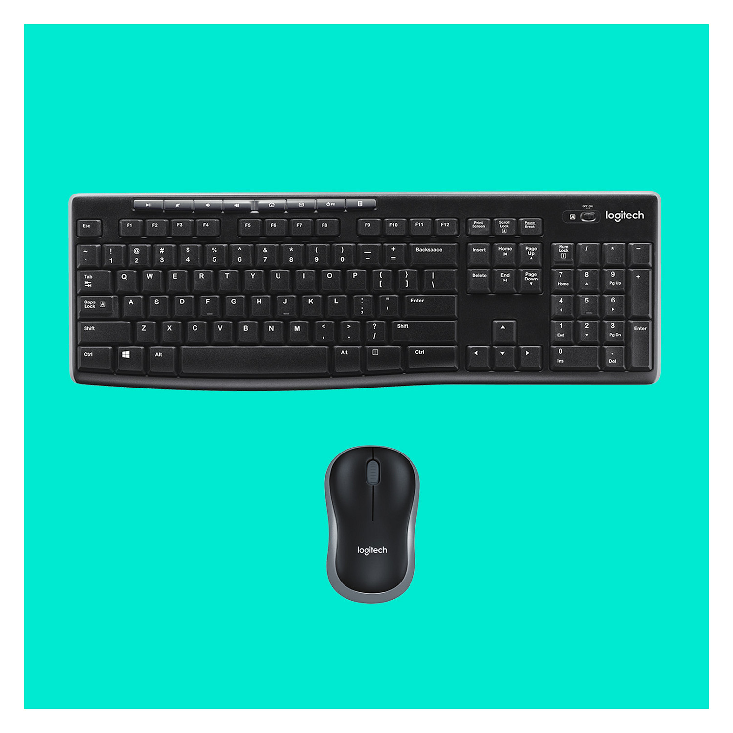 Logitech Wireless Combo MK270 keyboard Mouse included RF Wireless QWERTY US International Black, Silver – internacionalna non HR tipkovnica-9