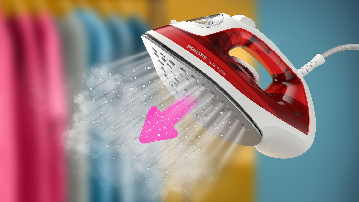 Philips Steam Iron DST 2010/40 Non-stick soleplate Red, White-1