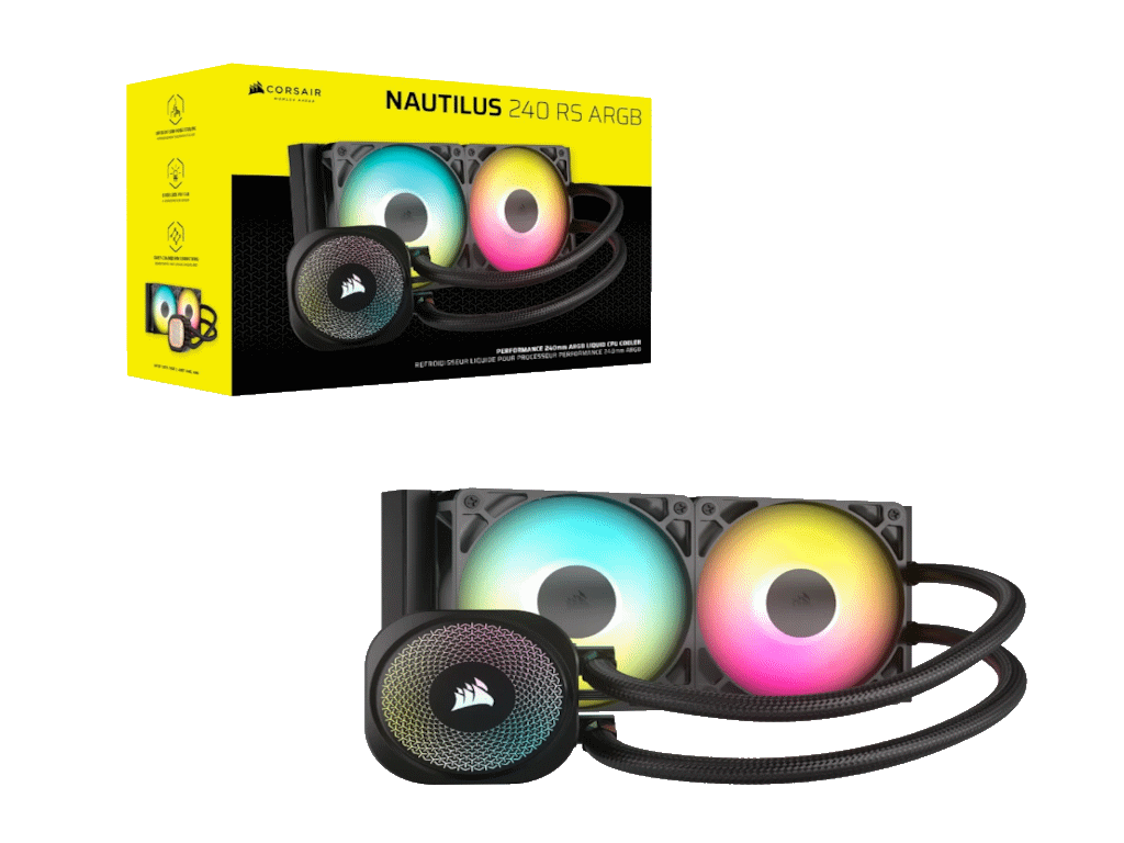 Hladnjak za procesor CORSAIR NAUTILUS 240 RS ARGB (Air cooler, crni, 2 ventilatora, LED osvjetljenje)-4