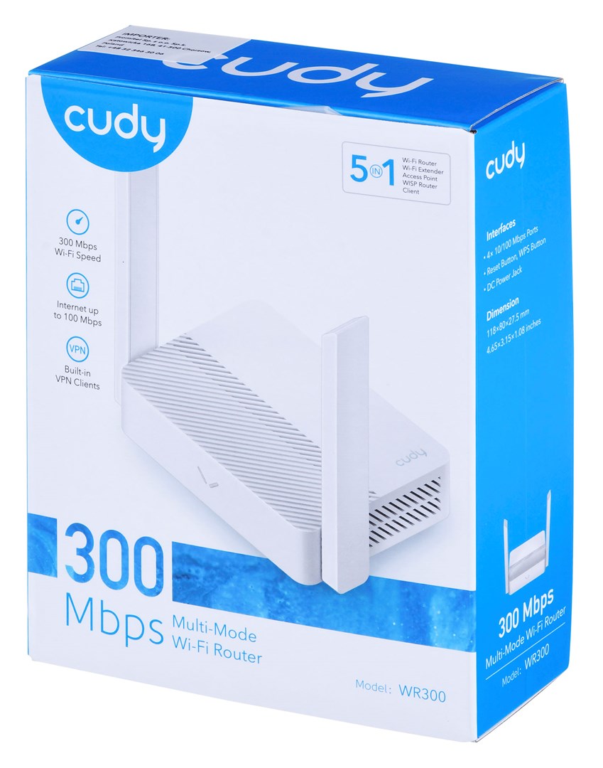 Wi-Fi Router CUDY WR300 (N300, 2.4GHz)-6