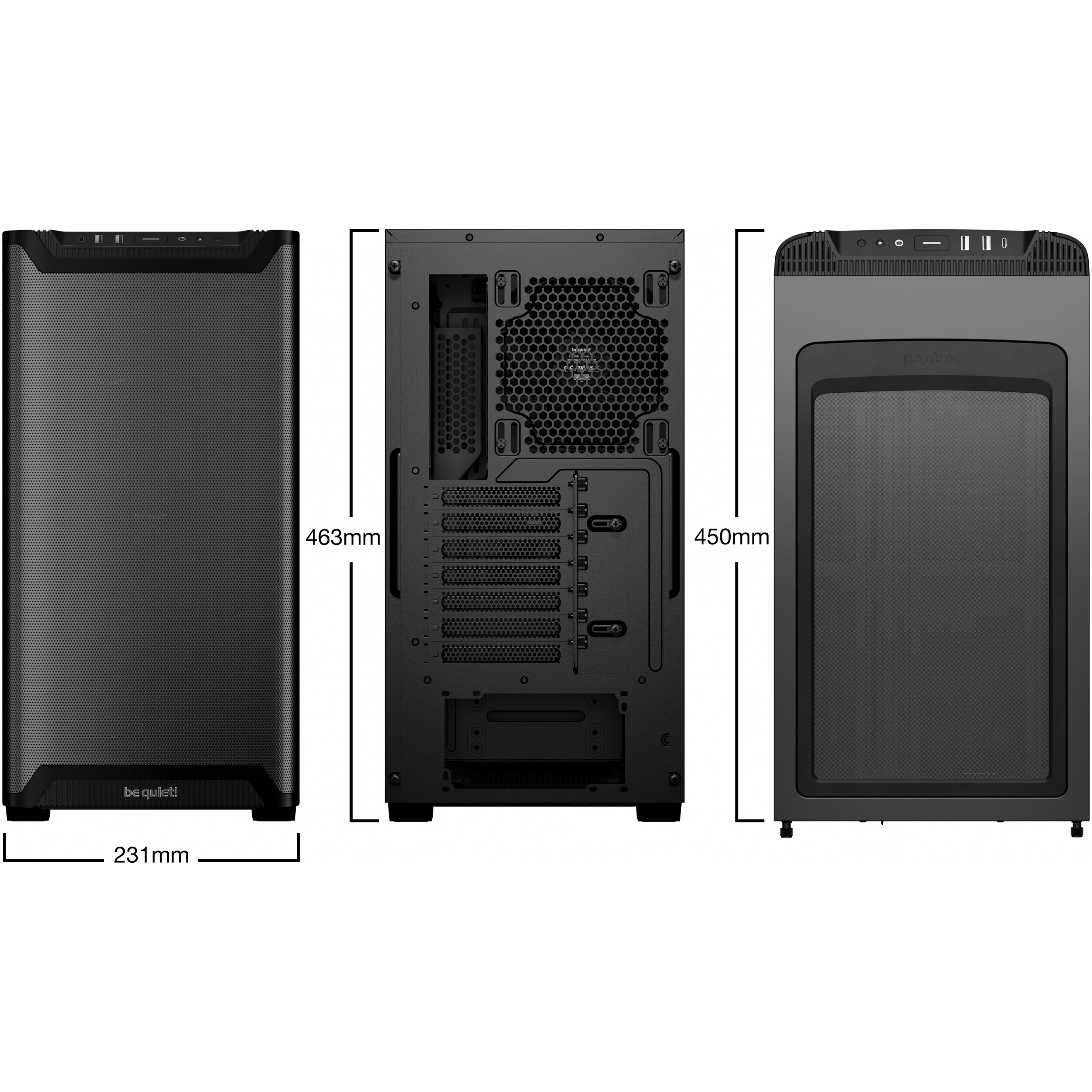 Kućište za računalo BE QUIET! PURE BASE 501 (Midi Tower, crna boja, prozor za protok zraka, podržava ATX/micro ATX/Mini-ITX)-1