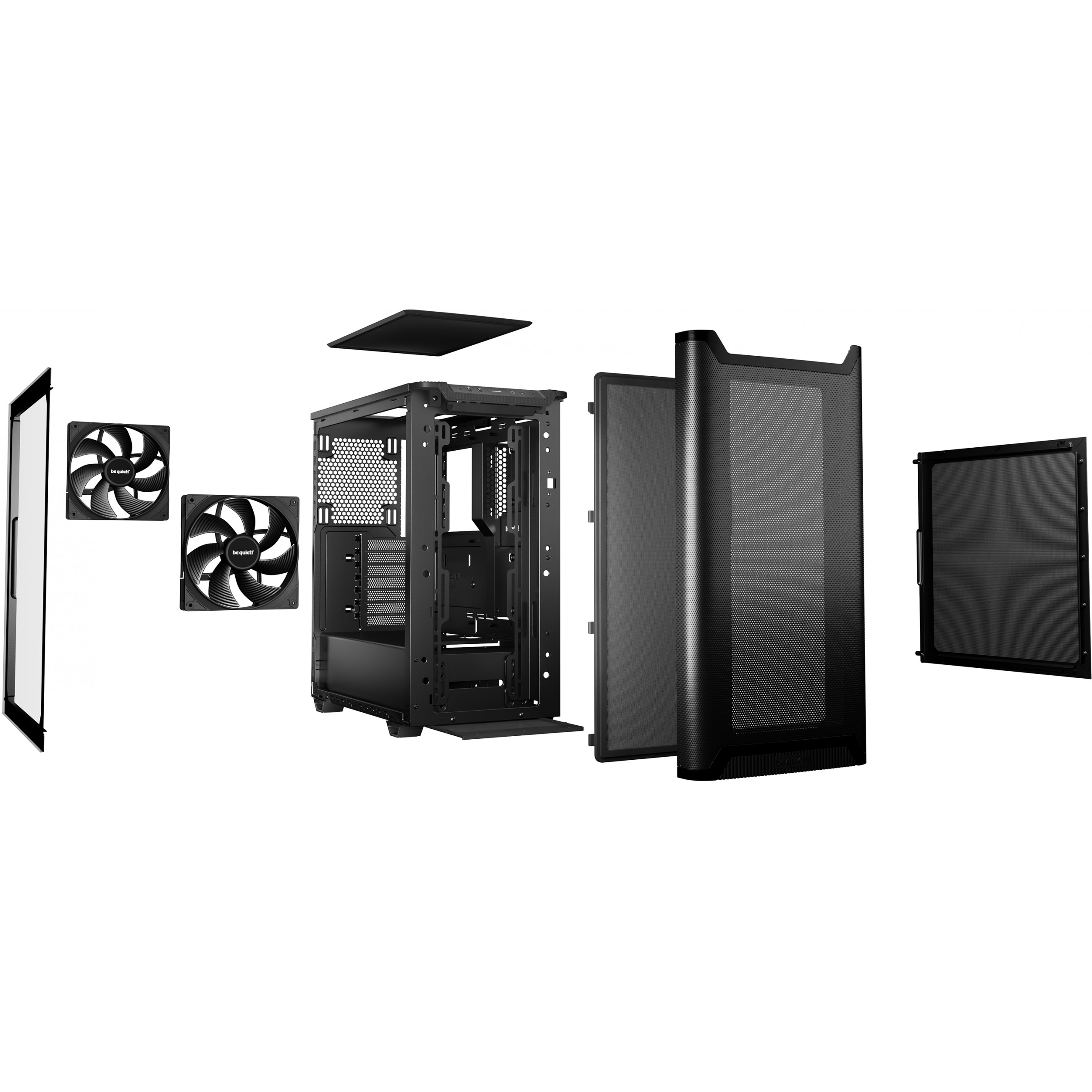 Kućište za računalo BE QUIET! PURE BASE 501 (Midi Tower, crna boja, prozor za protok zraka, podržava ATX/micro ATX/Mini-ITX)-3
