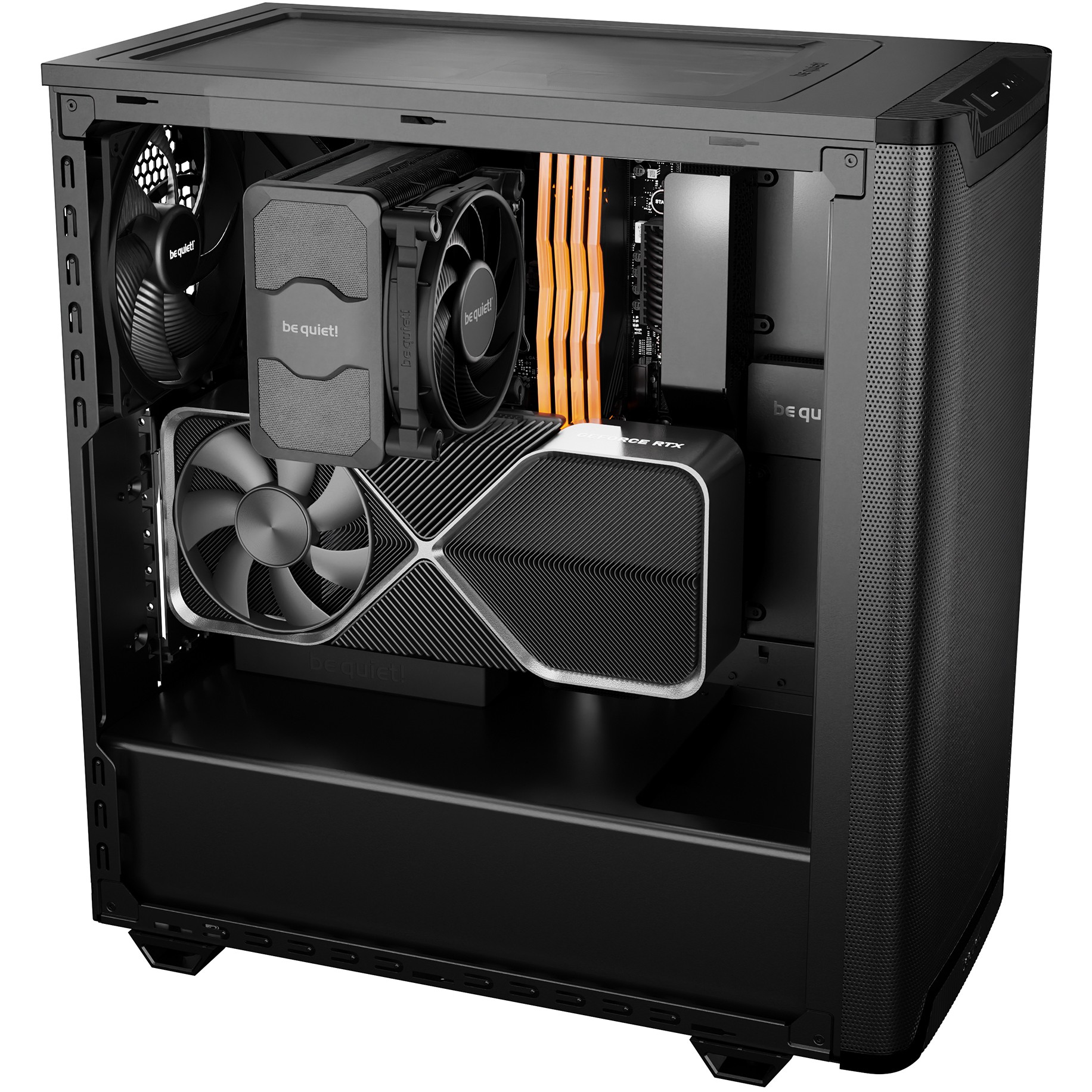 Kućište za računalo BE QUIET! PURE BASE 501 (Midi Tower, crna boja, prozor za protok zraka, podržava ATX/micro ATX/Mini-ITX)-4