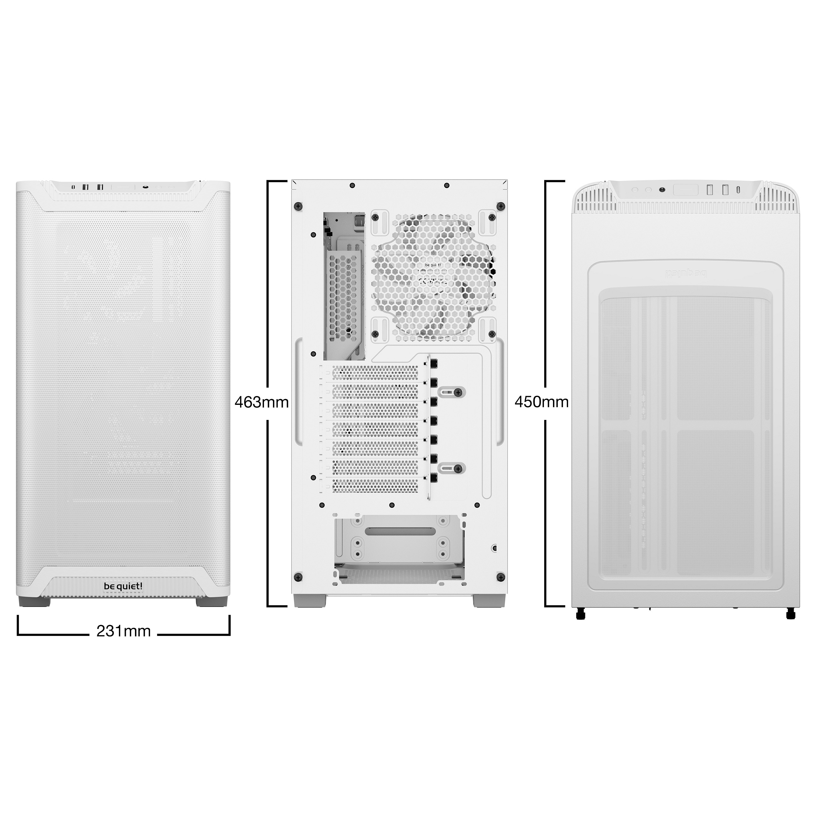 PC kućište BE QUIET! PURE BASE 501 Airflow Window White Midi Tower (ATX, micro ATX, Mini-ITX, 2x 3.5" bays, 5x 2.5" bays, bijelo)-1