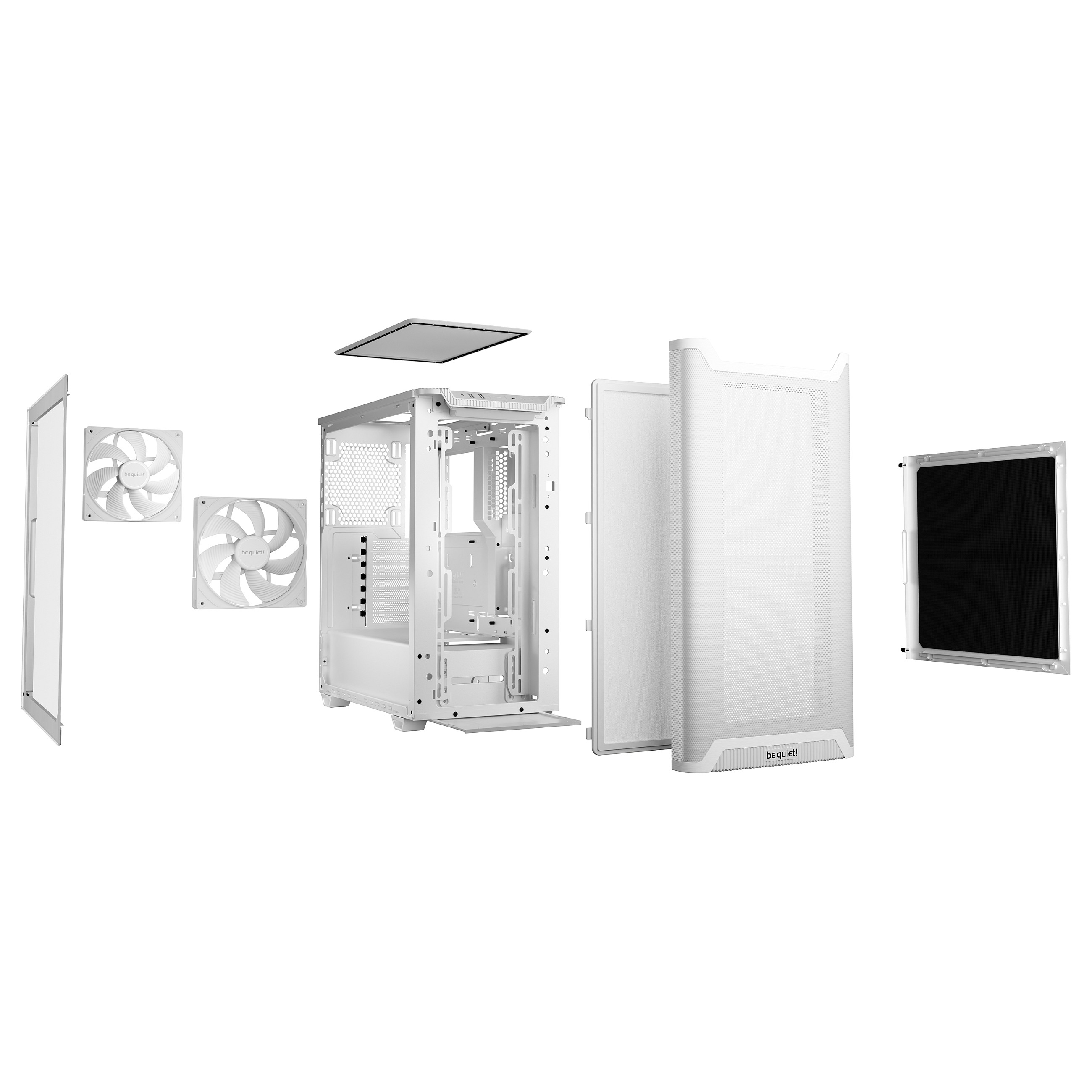 PC kućište BE QUIET! PURE BASE 501 Airflow Window White Midi Tower (ATX, micro ATX, Mini-ITX, 2x 3.5" bays, 5x 2.5" bays, bijelo)-3