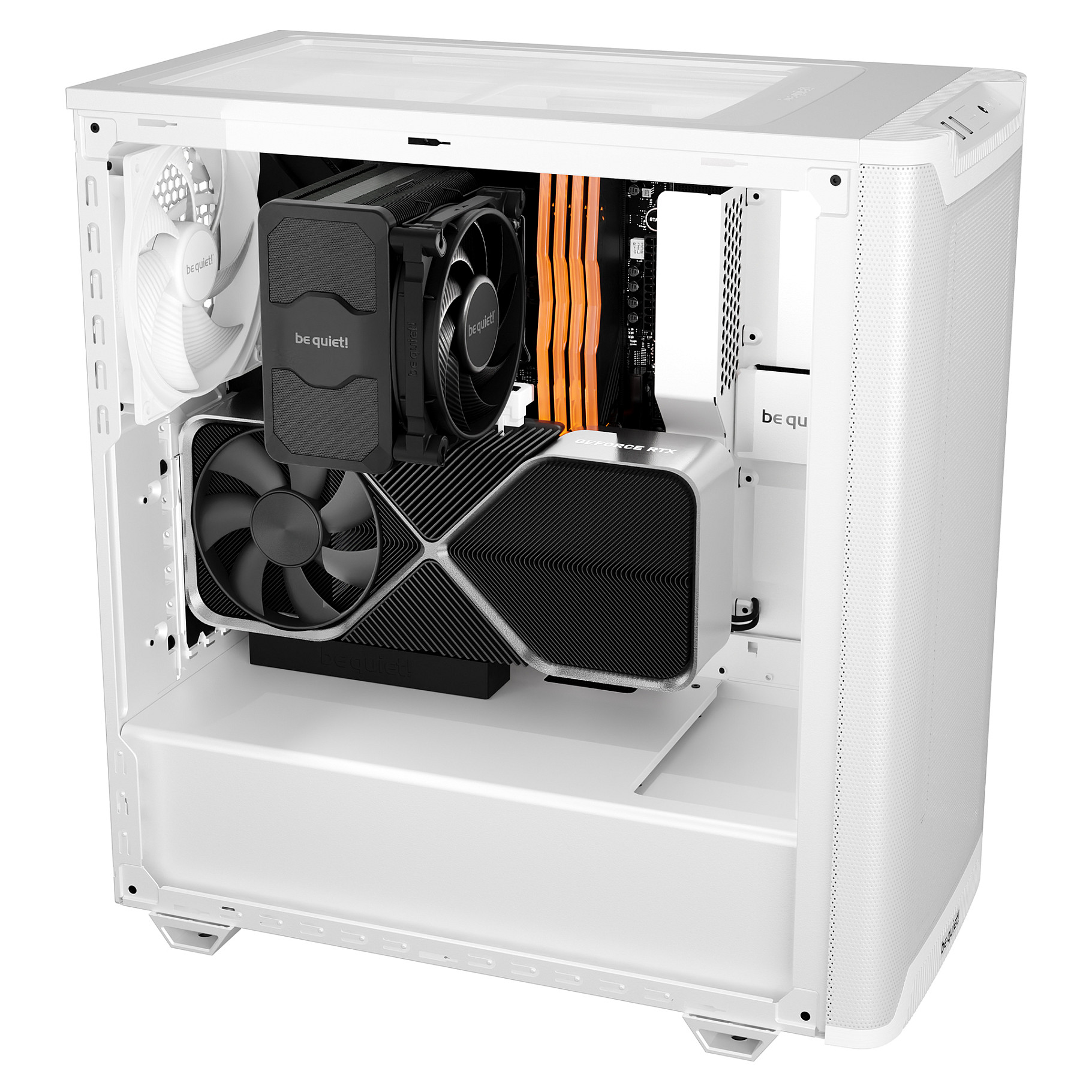 PC kućište BE QUIET! PURE BASE 501 Airflow Window White Midi Tower (ATX, micro ATX, Mini-ITX, 2x 3.5" bays, 5x 2.5" bays, bijelo)-4