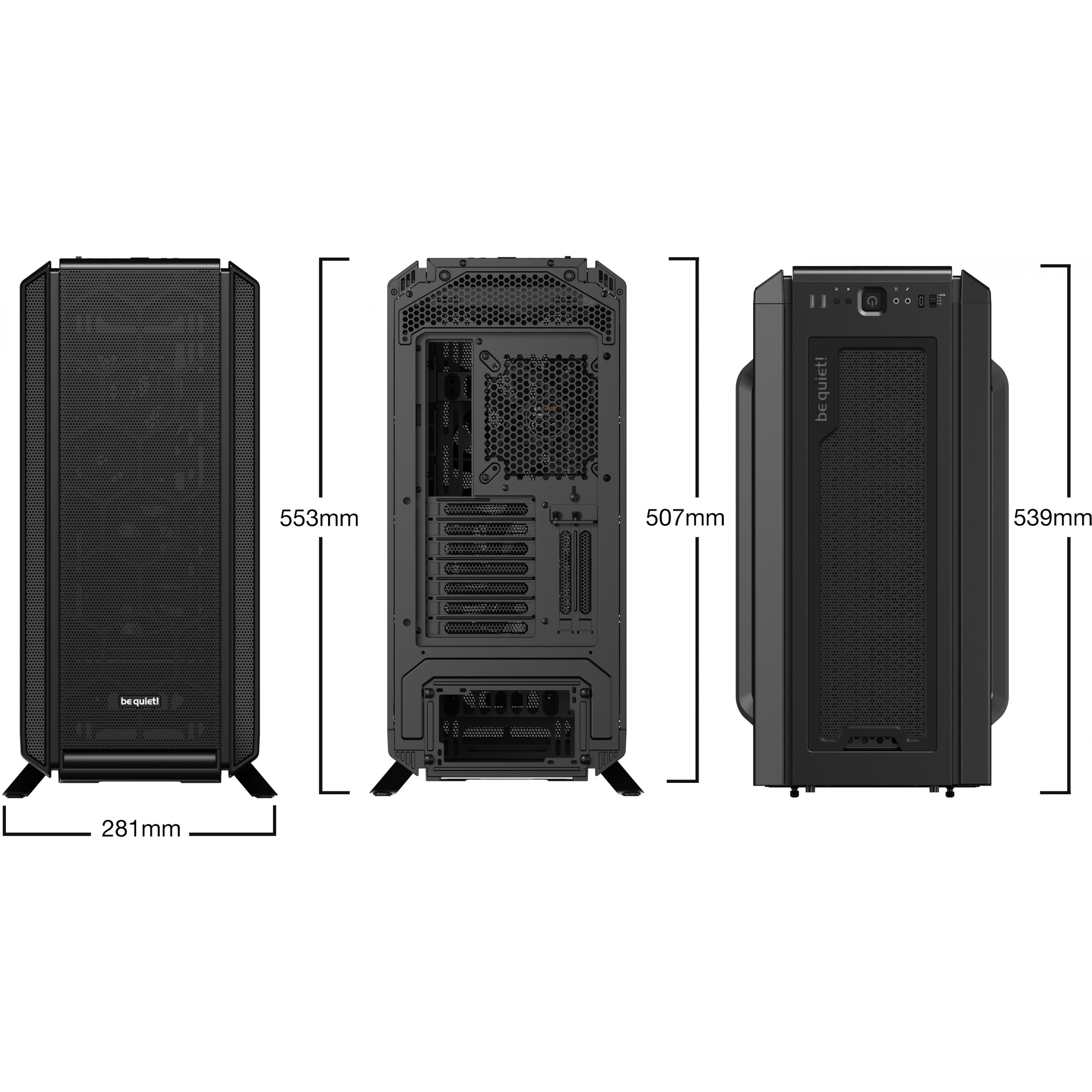 Kućište za računalo BE QUIET! Silent Base 802 Window Black Midi Tower (podržava ATX, EATX, micro ATX, Mini-ITX, tekuće hlađenje, 3x 3.5" utora, 7x 2.5" utora)-1