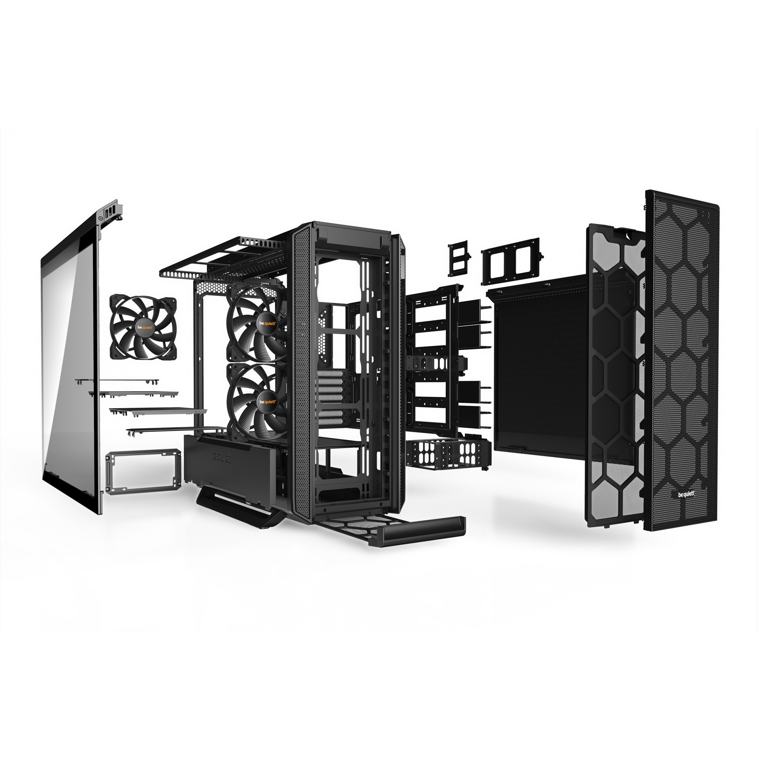 Kućište za računalo BE QUIET! Silent Base 802 Window Black Midi Tower (podržava ATX, EATX, micro ATX, Mini-ITX, tekuće hlađenje, 3x 3.5" utora, 7x 2.5" utora)-6