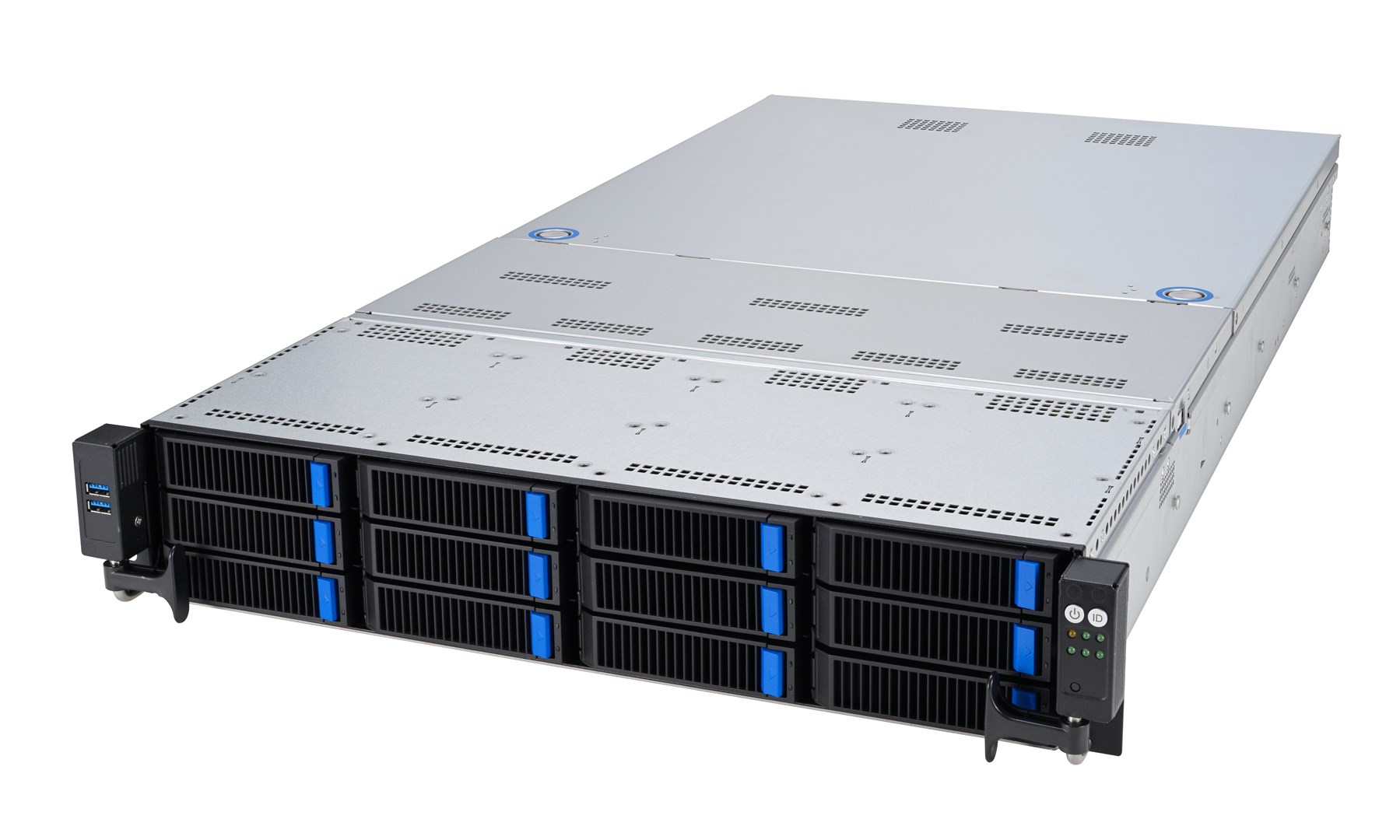 Platforma ASUS Rack RS720A-E12-RS12 AMD Epyc 9004 (2U, 8x NVMe, 4x SATA/SAS, 2xM.2, 4xGPU, 2x10Gbe, IPMI, 1+1 2600W)-1