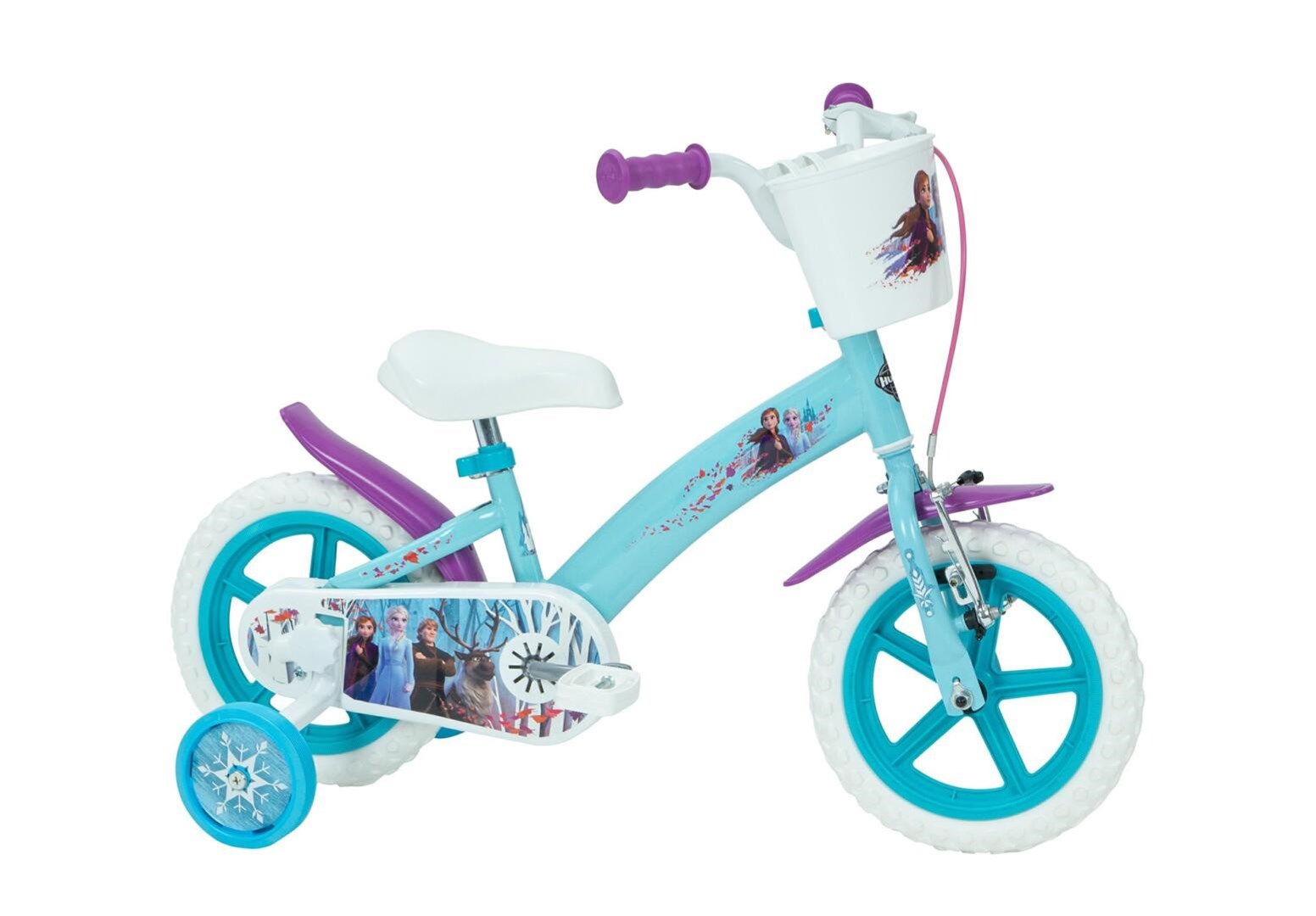 Bicikl HUFFY Rowerek dziecięcy Disney FROZEN 12" (za djecu, preporučena dob 3 godine, 4 kotača, čelična konstrukcija, prednja kočnica, poklopac lanca)-0