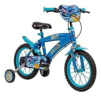 Dječji bicikl HUFFY Disney Stitch 14" (pomoćni kotači, prednja kočnica, za djecu 3-5 god)