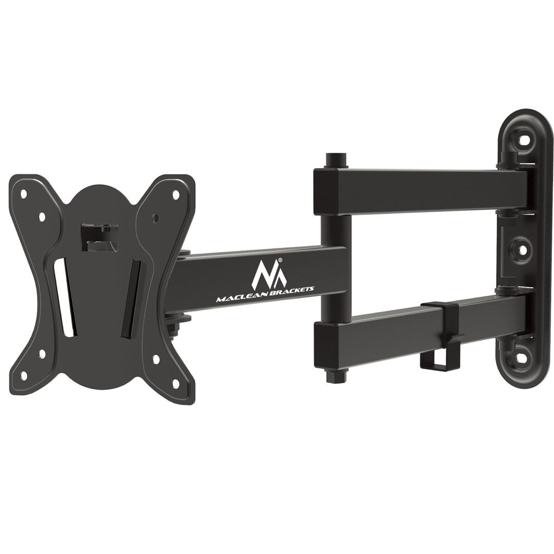 Držač za monitor MACLEAN MC-417 (crni, univerzalni, podesiva udaljenost od zida, rotacija, nagib, 13-32", max 30kg, VESA 100x100)-8