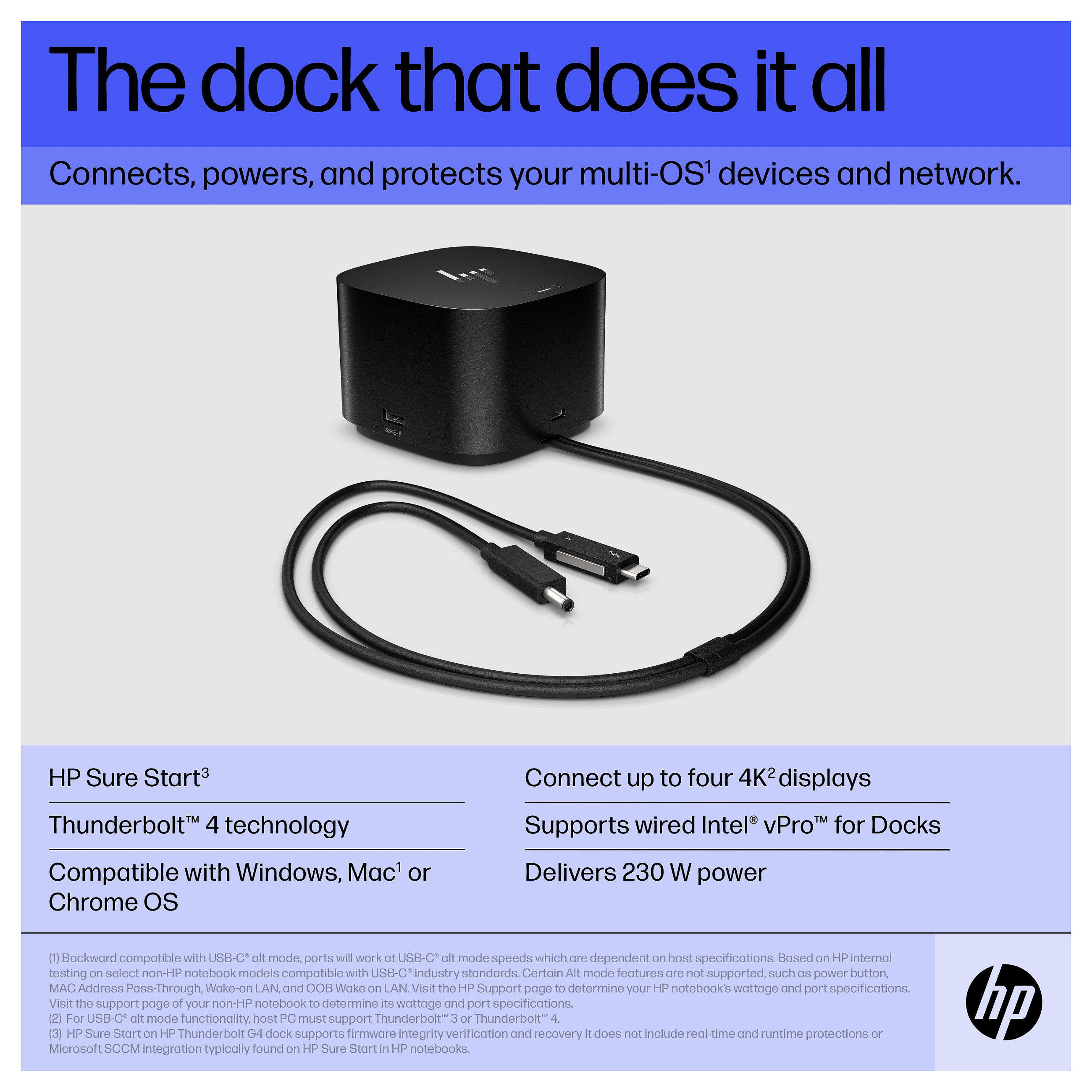 HP Thunderbolt Dock 280W G4 w/Combo Cable-18