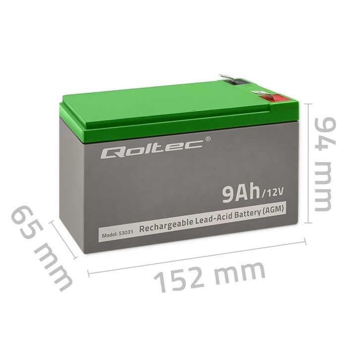 AGM baterija Qoltec 53031 (12V, 9Ah, max 135A)-5