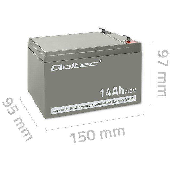Qoltec 53045 AGM battery | 12V | 14Ah | max. 210A-5