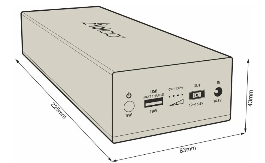 Vanjska baterija YOPOWERBANK CSX5 (kapacitet 13000 mAh, bežično punjenje, brzo punjenje, USB, crna)-3