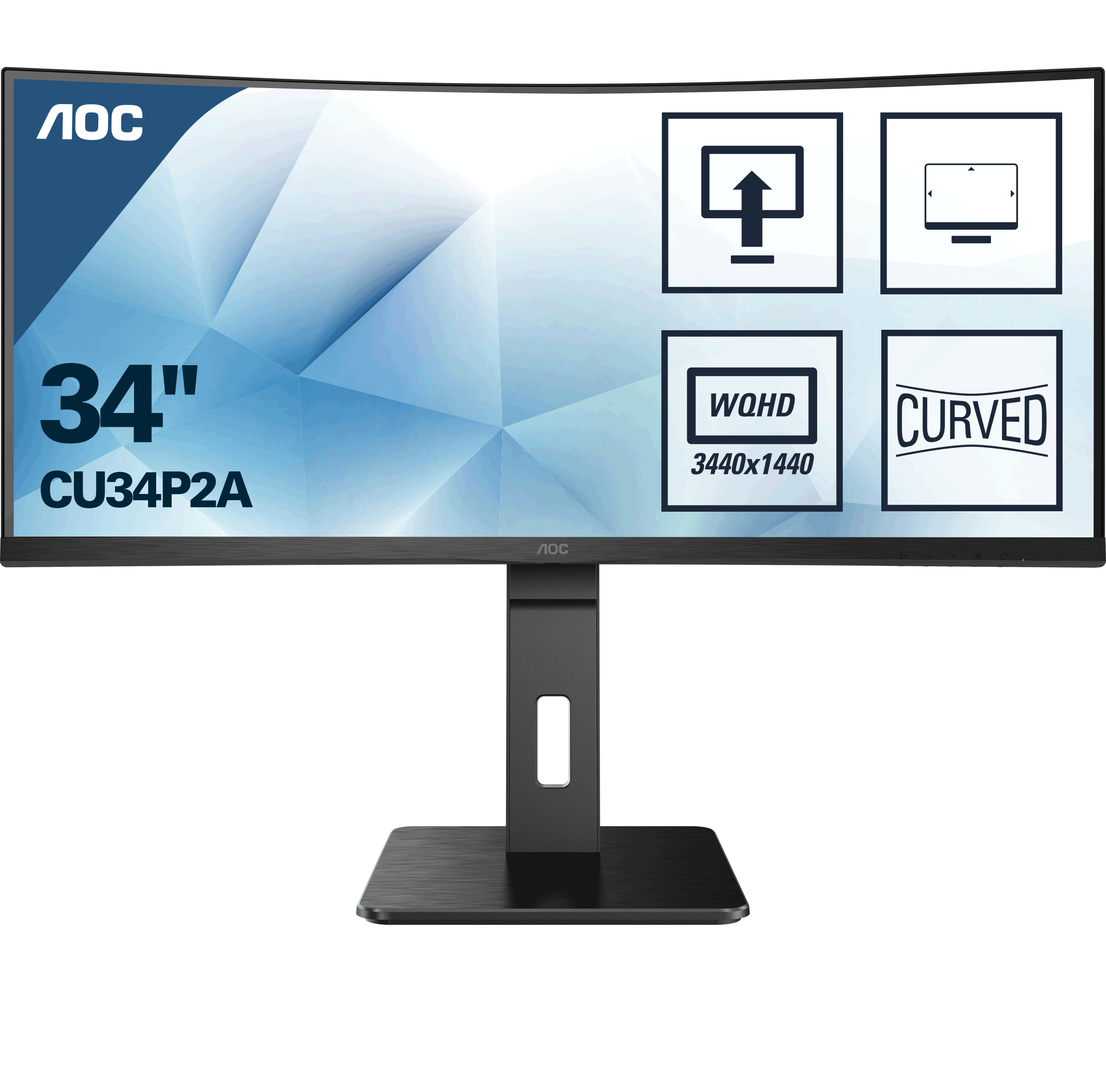 Monitor AOC CU34P2A (34", 3440 x 1440 piksela, Quad HD, crni)