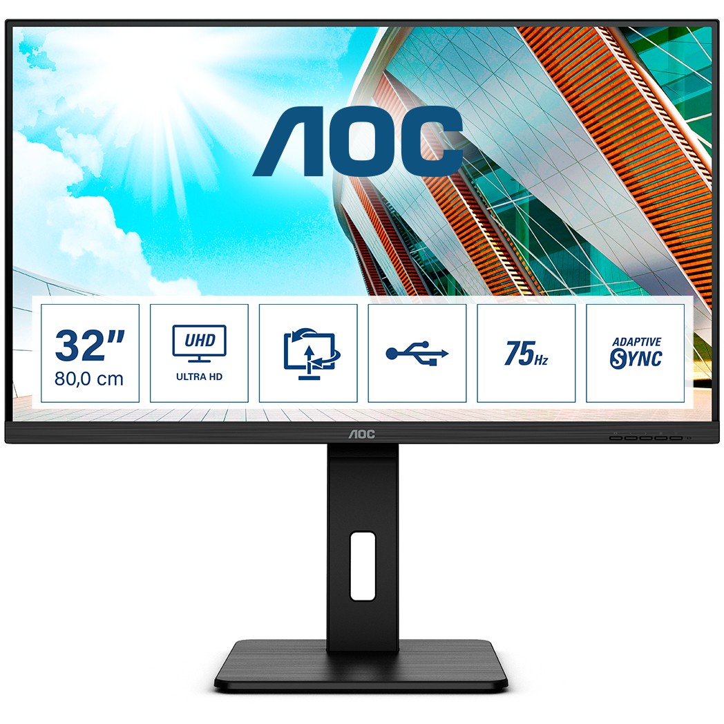 Monitor AOC U32P2 (31,5" VA, 60Hz, 3840x2160 4K UHD) crni-1
