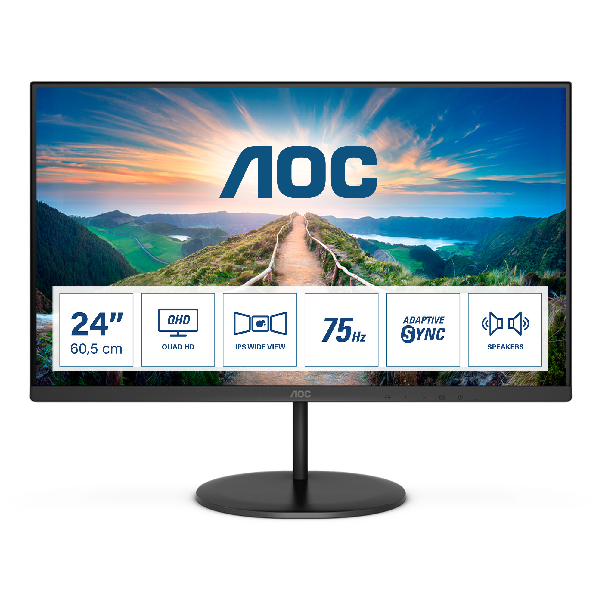 Monitor AOC Q24V4EA (23,8" IPS, 75Hz, 2560x1440 QHD) crni-12