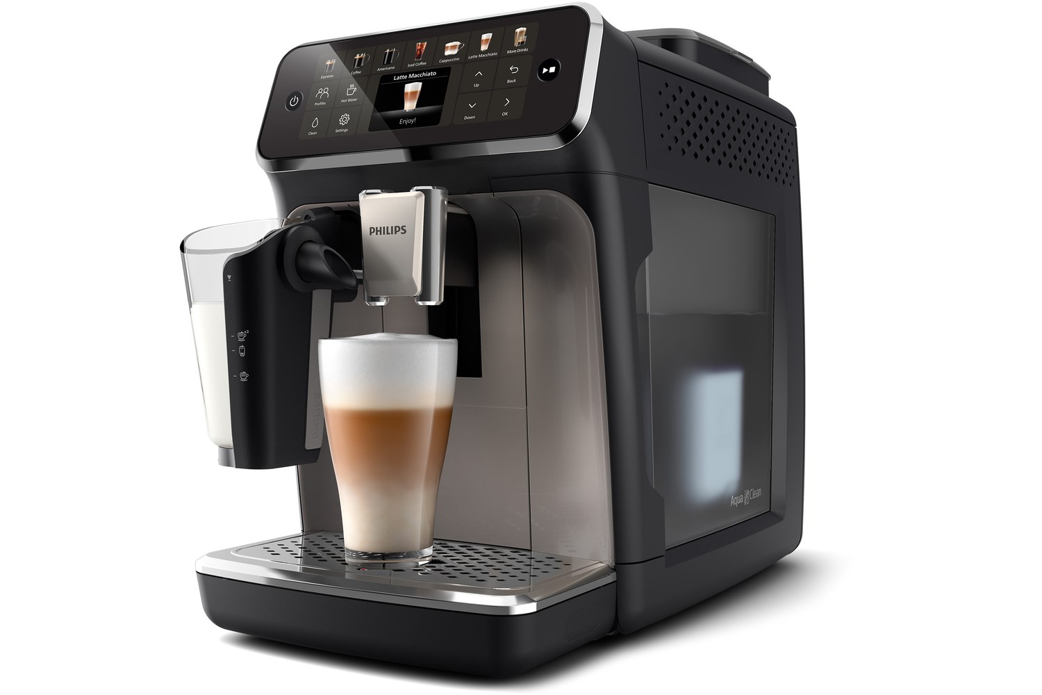 Aparat za kavu PHILIPS 4400 Series EP4449/70 (zrna/mljevena, 1,8 l, 15 bar, 1500 W, crno-srebrni)