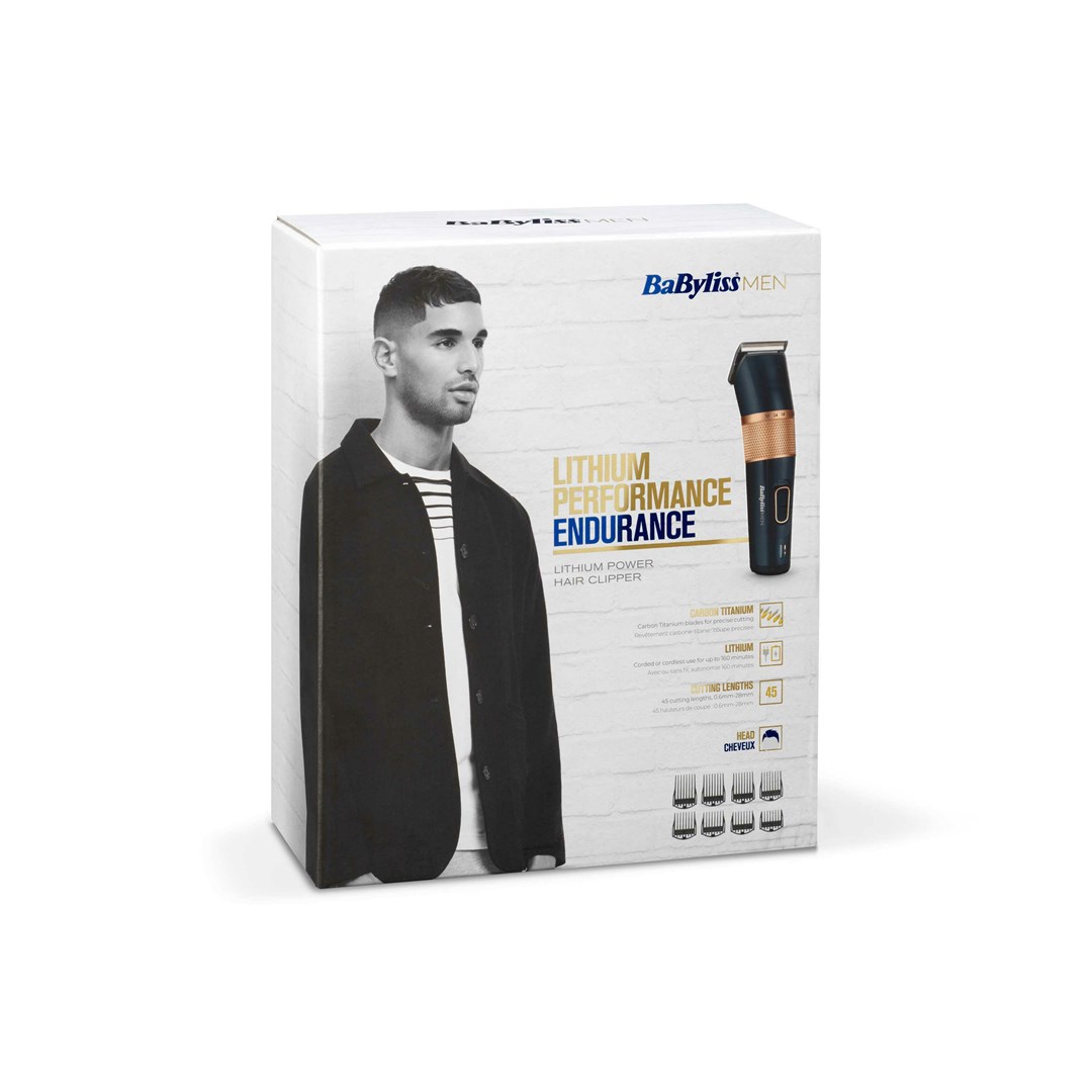 Trimer za kosu BABYLISS E986E (Titanijumske oštrice, Vodootporan, Vrijeme rada 160 min, Brzo punjenje, Crna)-5