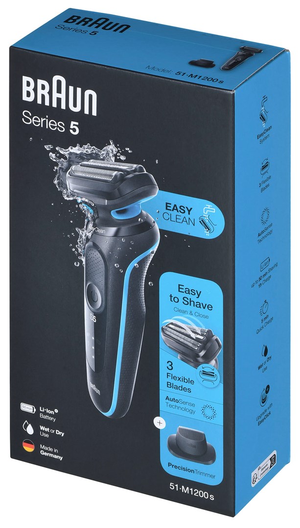 Braun Series 5 51-M1200s (Foil shaver, Trimmer, Baterija, Vrijeme brijanja 50 min, Brzo punjenje)-8