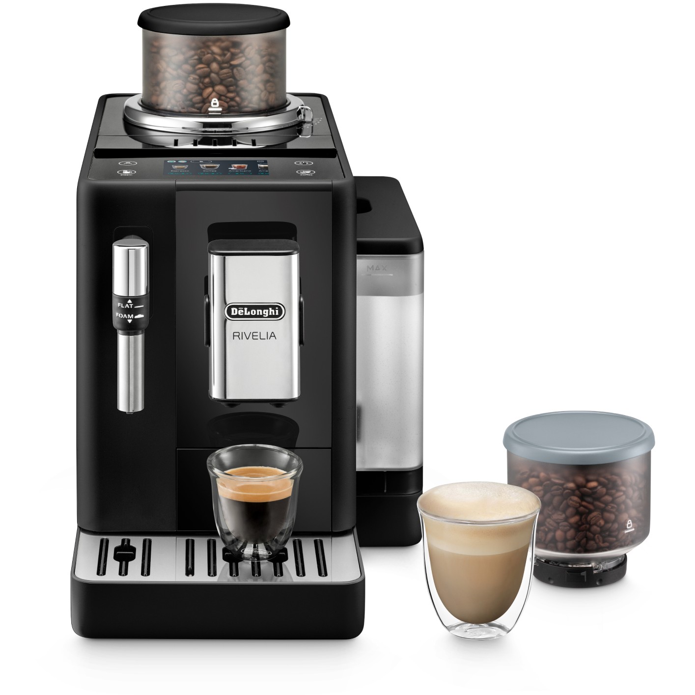 Aparat za kavu DE’LONGHI Rivelia EXAM440.35.B (1,4 l, 1450 W, 19 bar, 2 × spremnik za zrna, crni)-0