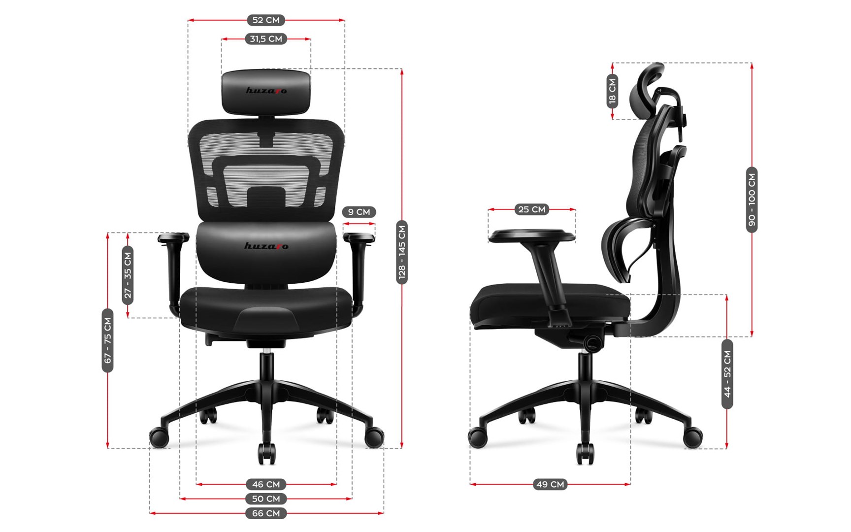 HUZARO COMBAT 7.0 GAMING STUHL SCHWARZ-7