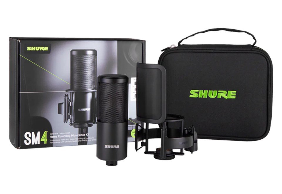 Mikrofon SHURE SM4-K-KIT - kondenzatorski, vanjski polariziran, s držačem, popfilterom, torbicom-0