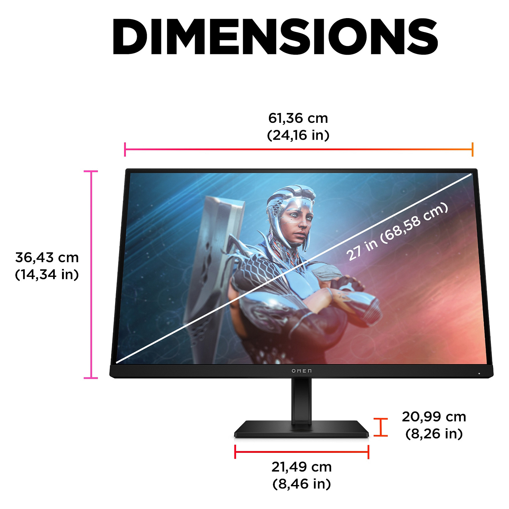 Monitor HP OMEN by HP 27 (27", Full HD, IPS, 1 ms, 165 Hz, HDMI/DP)-14